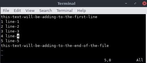 How to Insert a Word in a Line Using Unix Command 的图像结果