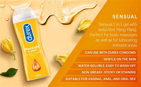 Durex Ylang Ylang Sensual Massage Lubricant Gel for Men & Women, 200 ml ...