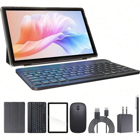 Tablet 2 In 1 Tablet With Keyboard Including Mouse, 32GB+512GB ...
