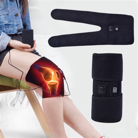 Vertvie Hot Sale Unisex USB Heated Knee Pad Arthritus Pain Relief Black Heating Knee Pads ...