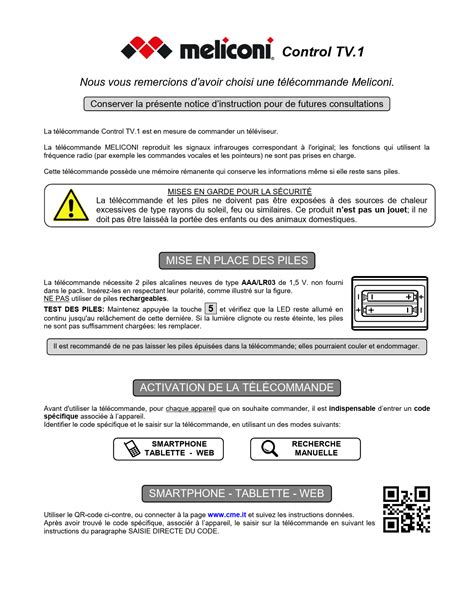 Image result for Telecommande Meliconi