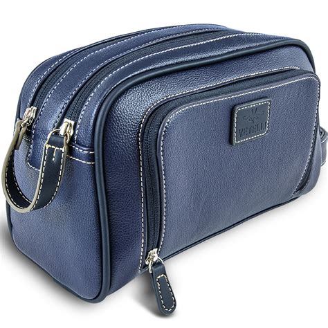 Amazon.com : Vetelli Leo Leather Toiletry Bag for Men - Dopp Kit ...