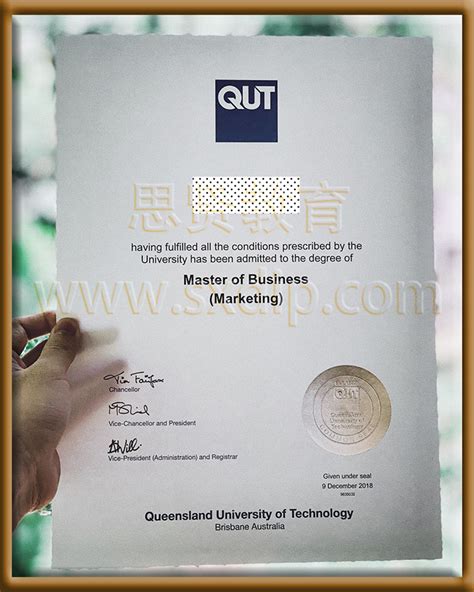 昆士兰科技大学硕士毕业证书模板|澳大利亚昆士兰科技大学毕业证案例图| - SX-diploma