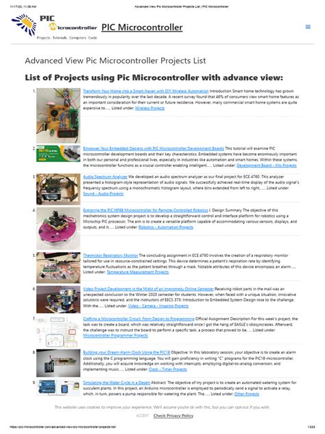 Advanced View Pic Microcontroller Projects List _ PIC Microcontroller | PDF | Microcontroller ...