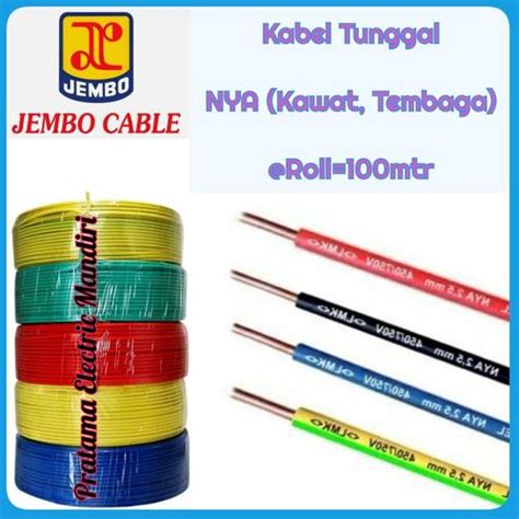 Jual JEMBO Kabel Tunggal Kawat Cable NYA 2.5mm NYA 2,5mm @Roll=100mtr ...