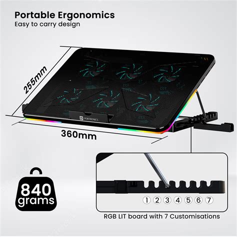 Portronics My Buddy Air Cooling Pad With 6 X Cooling Fans
