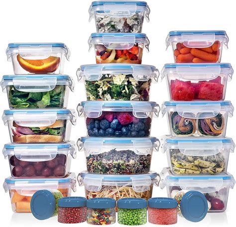 Airtight Leak Proof Easy Snap Lock Lunch Box BPA-Free Plastic Storage ...