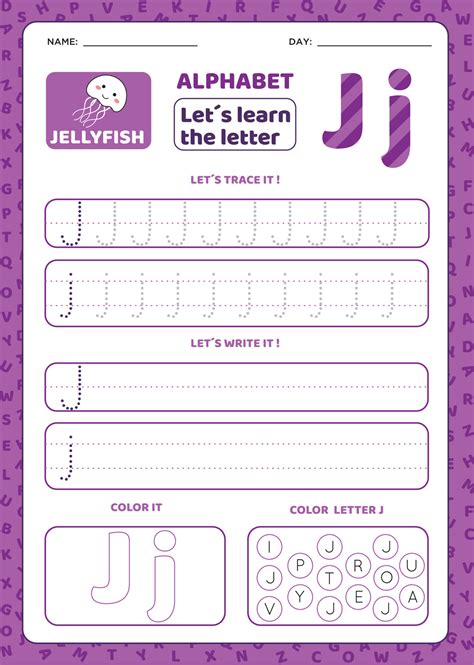 Writing practice letter J. Alphabet worksheets Free Vector 24119292 Vector Art at Vecteezy