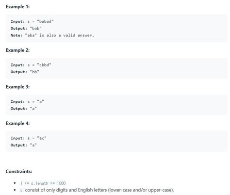 LeetCode Longest Palindrome Substring in Java 的图像结果