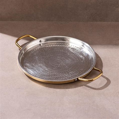 Buy P-TAL Brass Dosa Tawa with Insulated Handles, 11.5"(29 cm) Tin ...