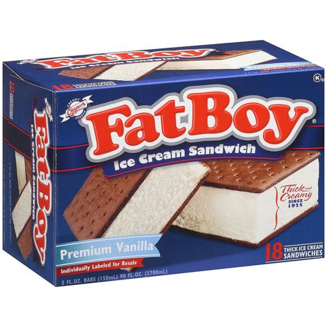 FatBoy® Premium Vanilla Ice Cream Sandwich (18 ct.) – My Kosher Cart