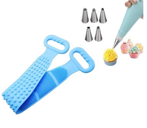 Buy Blue Wonder 6pcs Nozzle with Scrub Belt, Pack of 2 (Multicolour ...