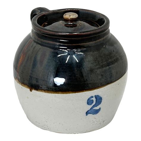 Antique American Stoneware 2 Quart Size Bean Pot - Baked Beans Cooking ...