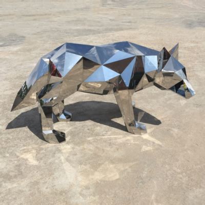 不锈钢狼雕塑 (2)-宏通雕塑