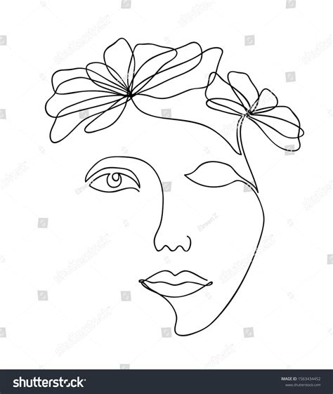 Vector Illustration One Line Drawing Abstract Stock Vector (Royalty Free) 1563434452