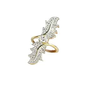 Sitashi Gold Plated AD American Diamond Solitaire Ring for Women and ...