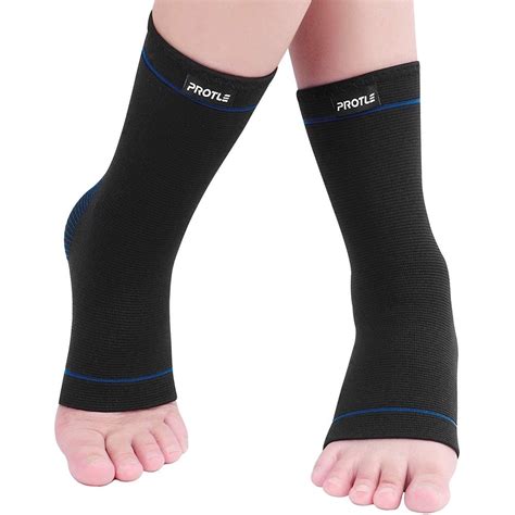 Soft Ankle Brace Compression Support Sleeve (Pair) for Injury Recovery ...