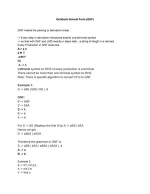 CNF(Notes) - CNF(Notes) - AUTOMATA FORMAL LANGUAGES AND LOGIC Lecture ...