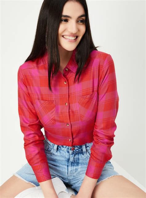 Buy Women Checked Yarn Dyed Shirt Online at just Rs. 799.0 ...