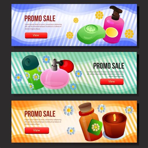 Colorful cosmetics sale banner web set | Premium Vector