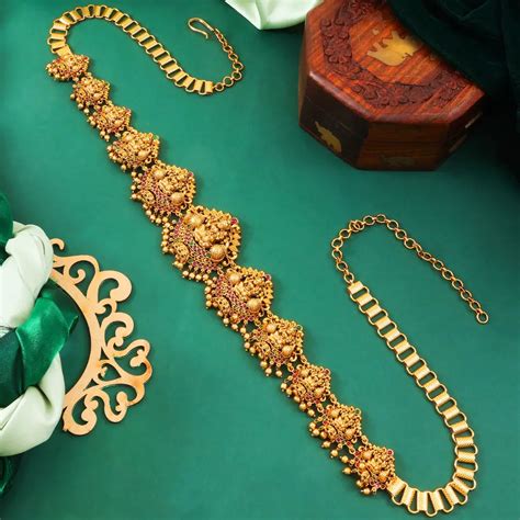 Gold-Plated Antique Temple Style Waist Belt – South Temple Jewellery