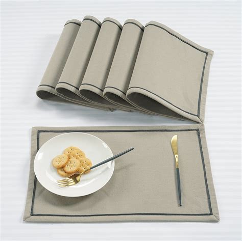 Buy Stylish Khaki Cotton Table Placemats Set Online In India At Best ...