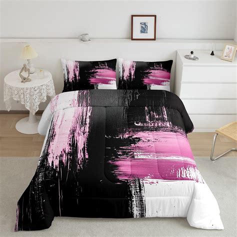 Manfei Abstract Stripes Art Comforter Sets Queen Size,Minimalism ...