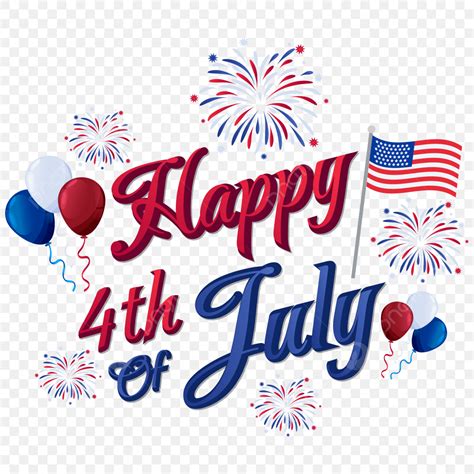 Happy 4th July Vector Art PNG, Happy 4th Of July Usa Independence Day ...