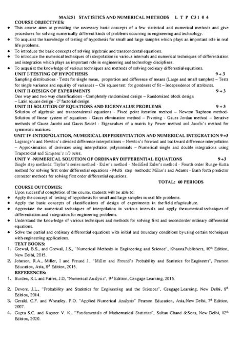 S&NM Syllabus - ADadADadADadASDasdSAFCweedq - MA3251 STATISTICS AND ...