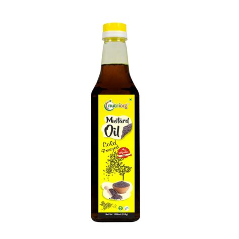 Buy Nutriorg Cold Pressed 100% Organic Mustard Oil 1 L | Natural ...