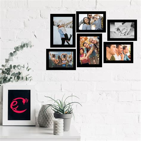 Memory Wall Collage Photo Frame - Set of 6 Photo Frames for 4 Photos of ...