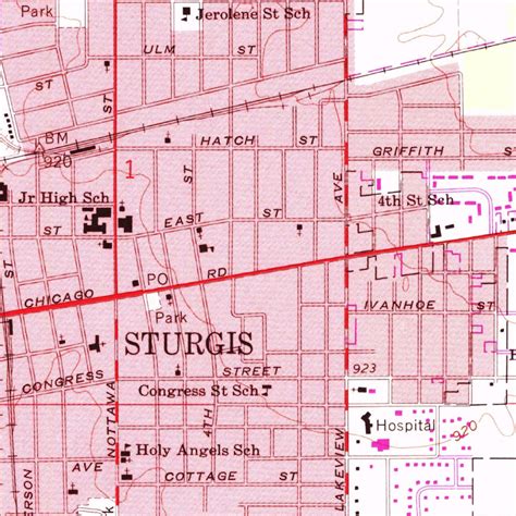 Sturgis, MI-IN (1961, 24000-Scale) Map by United States Geological ...