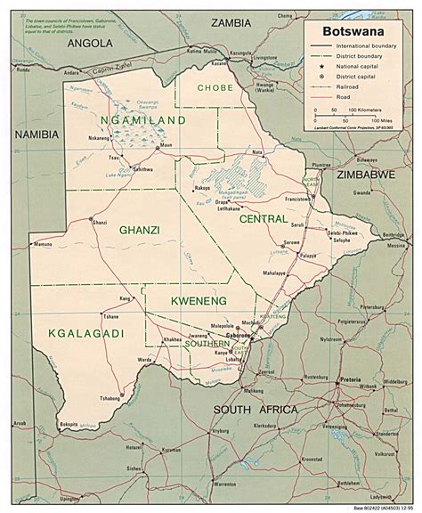 Detailed political and administrative map of Botswana. Botswana ...