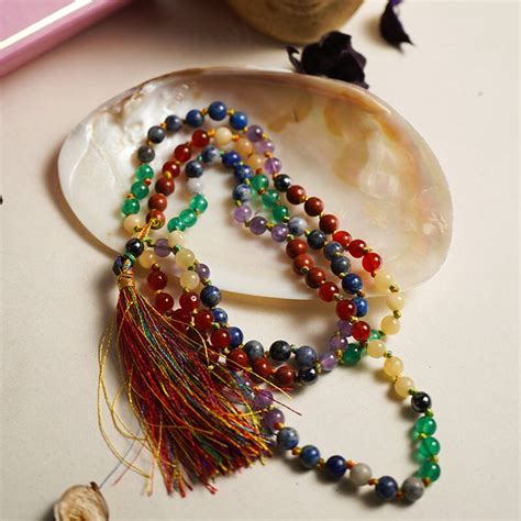 Buy 7 Chakra Crystal Healing Natural Stone Mala Online in India ...