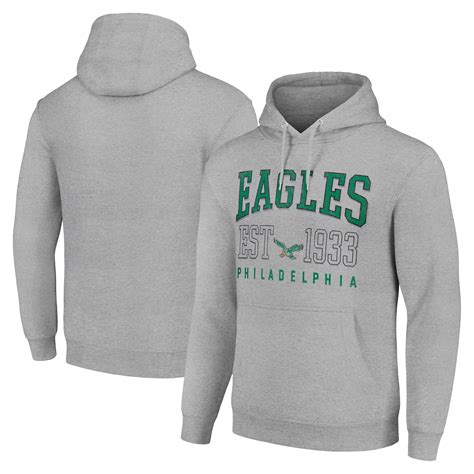 Unisex Starter Heather Gray Philadelphia Eagles Throwback Logo Pullover ...