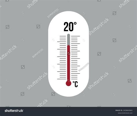 20 Degrees Celsius Thermometer Vector Measure Stock Vector (Royalty ...