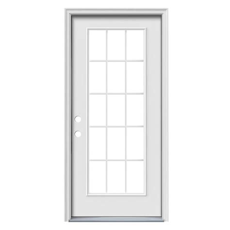 JELD-WEN 36-in x 80-in x 4-9/16-in Jamb Primed Steel Right-hand inswing ...
