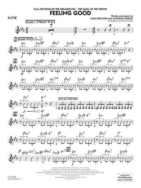 Feeling Good (arr. Rick Stitzel) - Guitar von Leslie Bricusse & Anthony ...