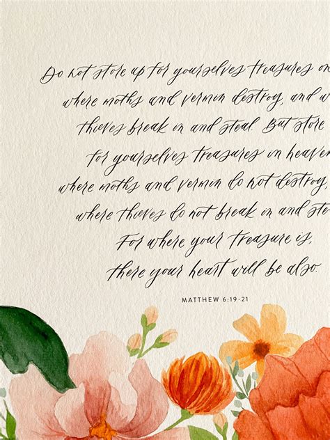 Art Print Matthew 6:19-21 Treasure in Heaven Watercolor | Etsy