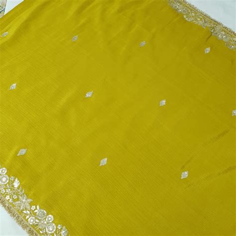 Set 48-10th Dec - Dazzling Mustard Shimmer Silk - Gota-pati Neck tie ...
