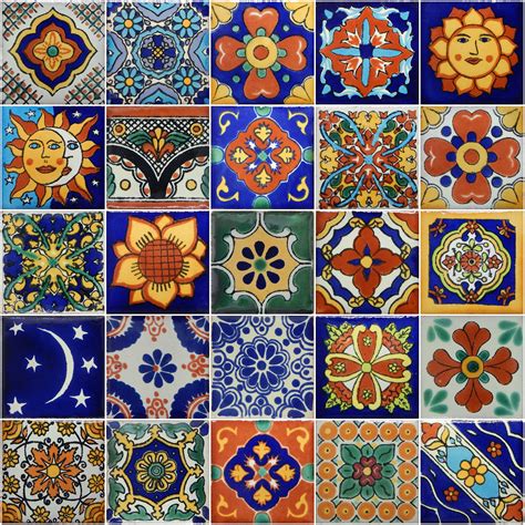 COLOR Y TRADICIÓN 50 Hand Painted Decorative Talavera Mexican Tiles 2 ...