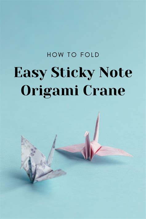 Easy Sticky Note Origami Crane Instruction - Origami OK