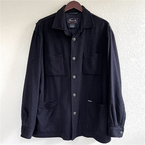 Faconnable Albert Goldberg Mens Wool Car Coat Size L Navy Blue | eBay
