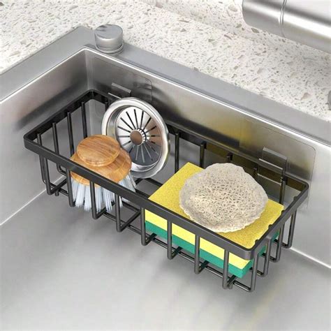 1pc Kitchen Dish Cloth Holder & Organizer Rack, Mounted Sink Storage ...