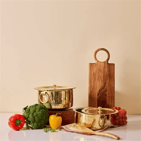 Buy Brass Patila / Topia with Lid and Holders Online | P-TAL