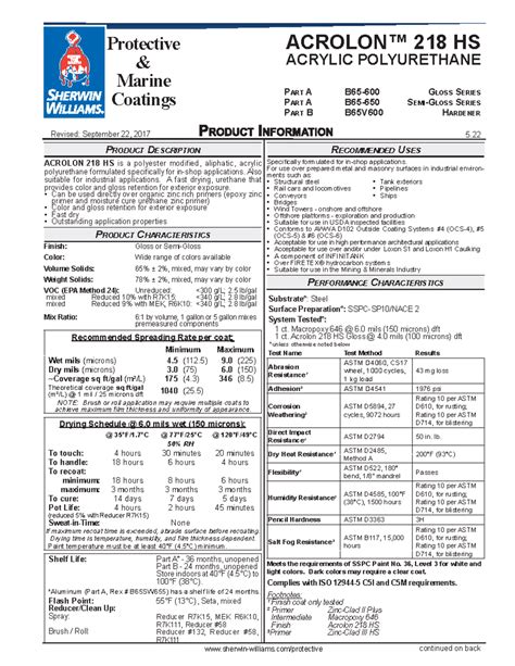 Acrolon 218 HS 2017 - aRQ - Revised: September 22, 2017 ACRYLIC ...