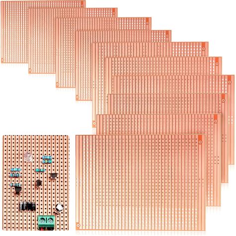 10 PCS 73mm x 100mm PCB Board Prototype Kit Protoboard Copper Strip ...