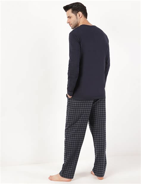 Buy Pure Cotton Henley Neck Pyjama Set at Marks & Spencer