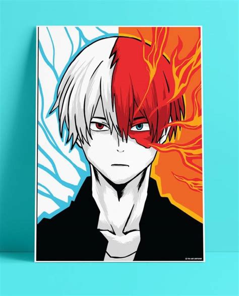 YAA - Shoto Todoroki New Premium Design Anime Series Poster 01 (12 inch ...