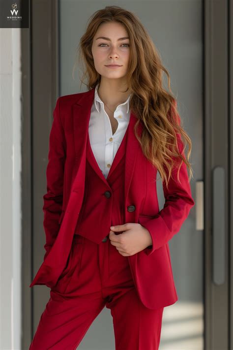 Red Three-Piece Suit for Women | Women's Wedding & Formal Wear ...